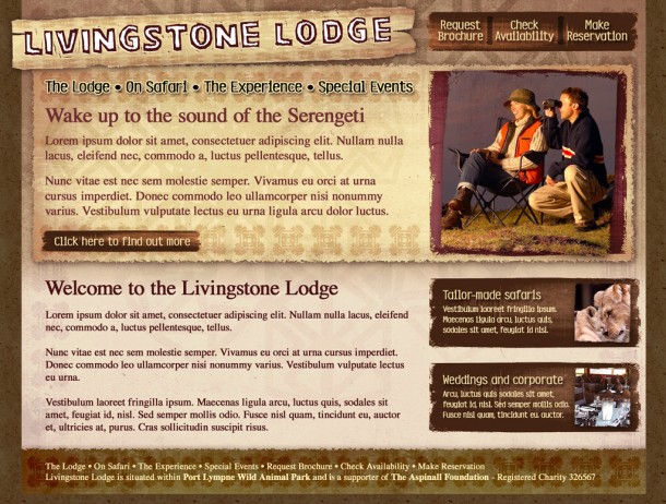 Livingstone Lodge Website Design Livingstone Lodge Website Design
